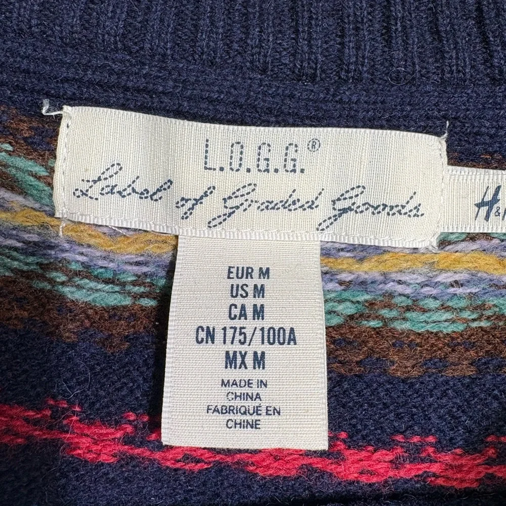 L.O.G.G. for H&M Men’s Wool Blend Christmas Sweater Size Medium